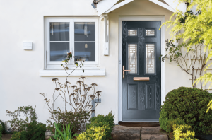 Black entrance door