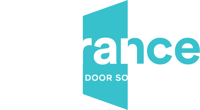 White full entrance logo