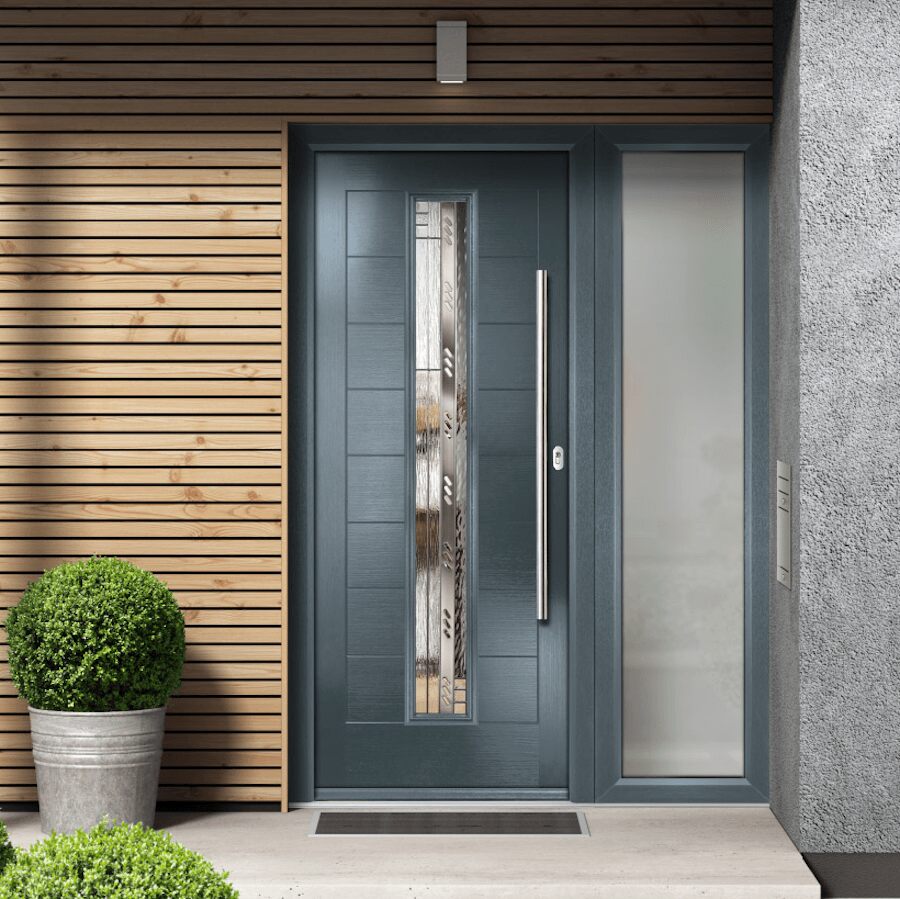 Galaxy collection door in anthracite grey colour and matrix glass