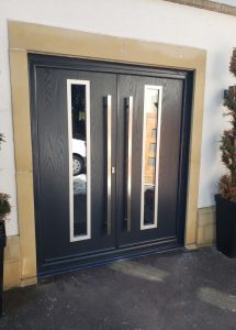 Black double doors